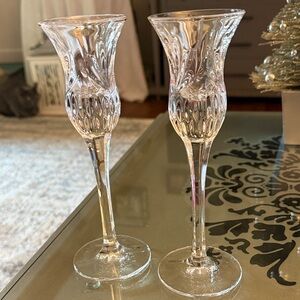 Princess House 24% lead Crystal Glass Candle Holders or fancy cordial glasses.